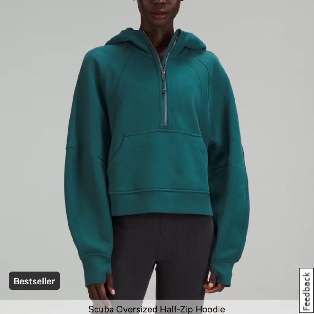 Green Jasper Lululemon Scuba Oversized Hoodie